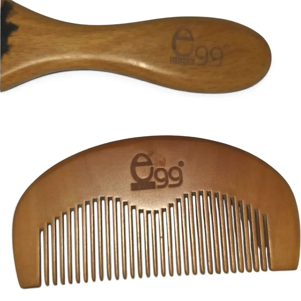 Boar Bristle Hair Brush for Thin and Fine Hair, Set with Bamboo Comb without box